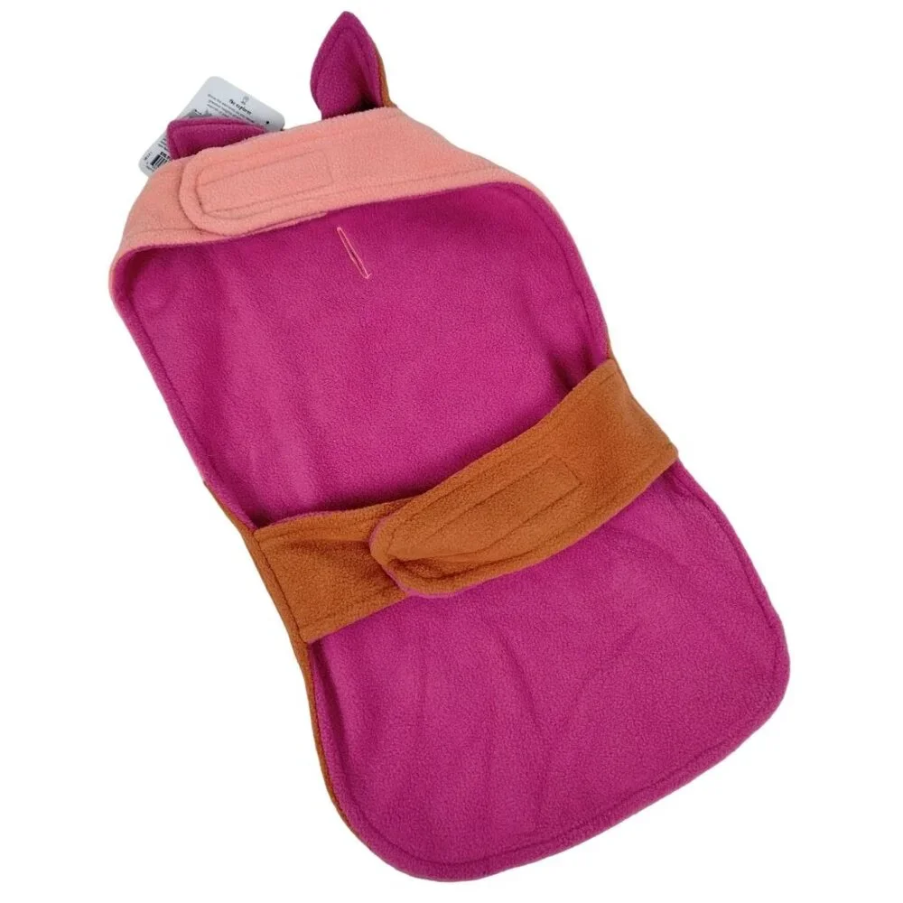 Reversible Pink and Orange Youly Explorer Pet Coat for Small to Medium Dogs